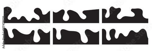 Website border, web page divider shapes. Set of separator footers, modern dividers shapes. Geometric and organic separator headers for graphic design template.