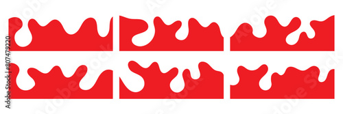 Template of Modern Dividers Shapes for Website Pictogram Set. Curve Lines, Drops, Wave Collection of Abstract Design Element for Top, Bottom Page Web Site. Border shape for website. 11:11