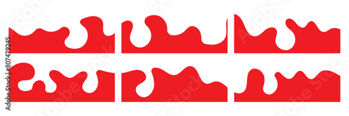 Template of Modern Dividers Shapes for Website Pictogram Set. Curve Lines, Drops, Wave Collection of Abstract Design Element for Top, Bottom Page Web Site. Border shape for website. 11:11