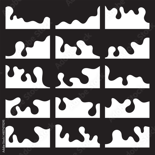 Border shape for website design. Vector banner header and separator. Background section and frame template. Set of Template Dividers Shapes for Website. Set Dividers Shapes for Website. 11:11