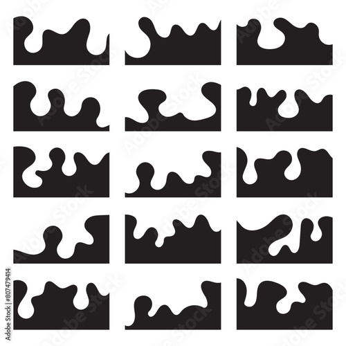 Website border, web page divider shapes. Geometric and organic separator headers for graphic design template. 11:11