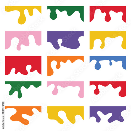 Compilation of assorted shapes for web page headers or footers. Design template serving as a separator on a landing page. Website border and header set. 11:11