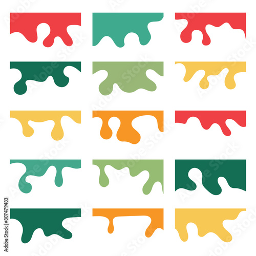 Compilation of assorted shapes for web page headers or footers. Design template serving as a separator on a landing page. Website border and header set. 11:11
