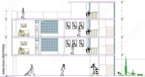 vector illustration sketch design architectural drawing of multi-storey buildings in big cities