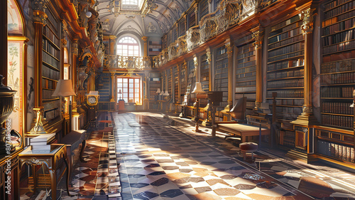 Eyecatching Historical library of Strahov Monastery in Prague, Philosophical Hall photo