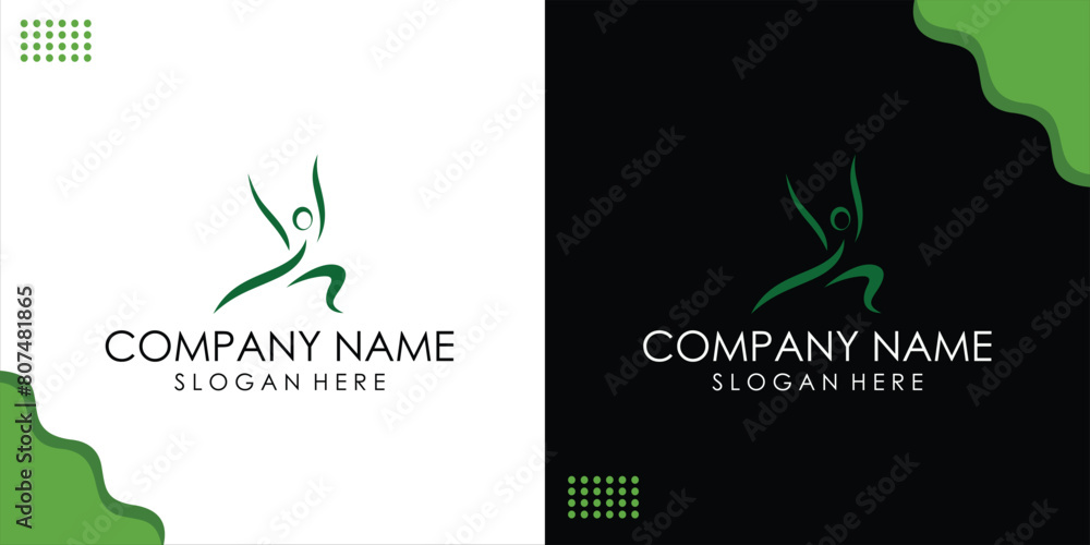 creative abstract people logo, Gym, fitness, trainer, Active Fitness, sport, design inspiration, vector
