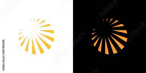 Sun light vector logo design circle yellow symbol