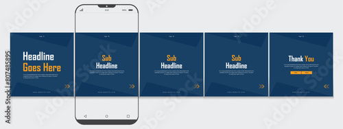 Set of LinkedIn carousel post, social media Instagram carousel post, modern and editable business carousel template design