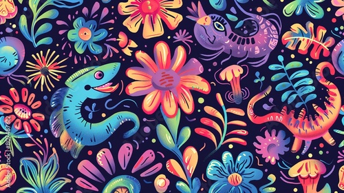 Cartoon pattern wallpaper