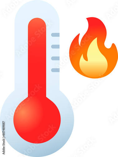 Fire thermometer temperature icon