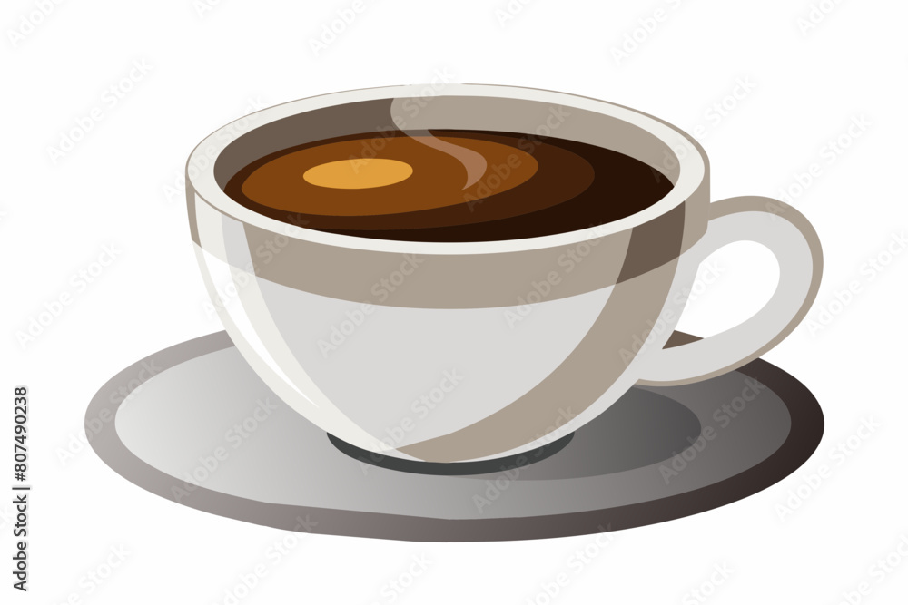 Obraz premium cup of coffee Vector illustration on white background, silhouette, bird, icon, svg, characters, Holiday t shirt, Hand drawn trendy Vector illustration, raven on a branch