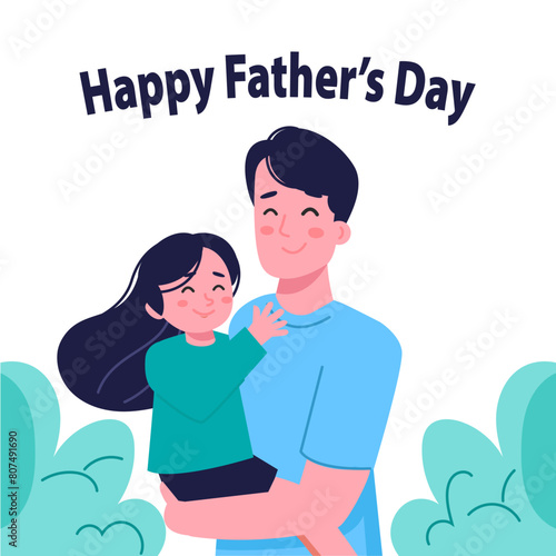 Flat father's day illustration