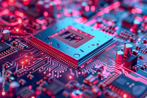 The image shows a close-up of a computer chip