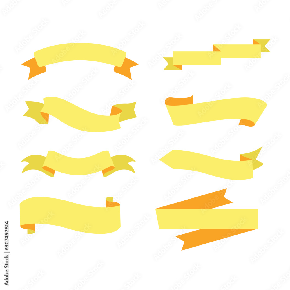 Set of Gold ribbons Vector Illustration Set of Gold ribbons Vector Illustration