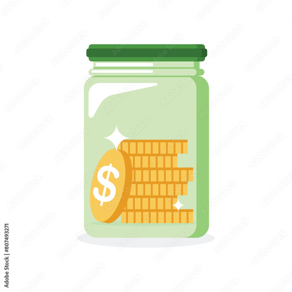 Money Jar Vector Illustration