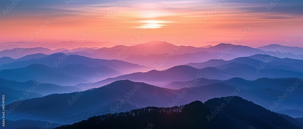 Obraz premium Witness the Majesty of a Mountain Sunrise, Where the Sky Ignites with a Symphony of Colors