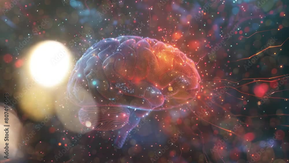 brain and psychological intelligence illustrating. seamless looping ...
