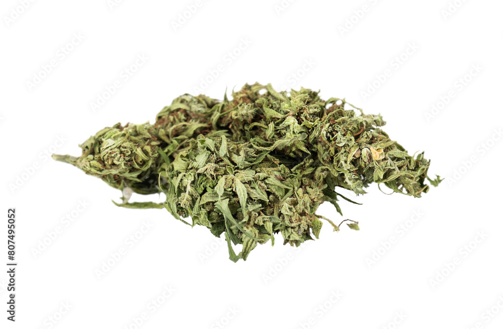 Cannabis inflorescence buds for smoking isolated Cannabis inflorescence buds for smoking isolated