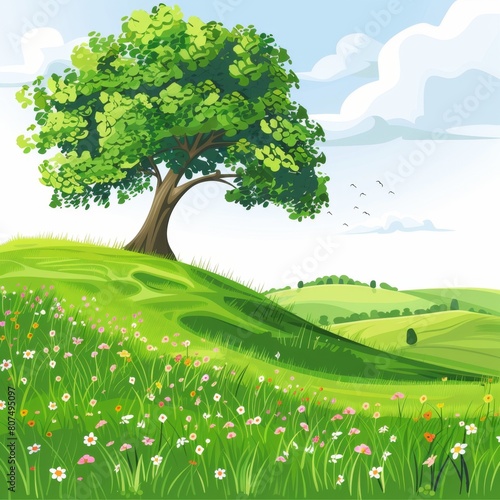 Green Fields Background Illustration