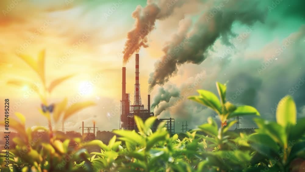 environment with pollution and co2 emissions illustration. industrial pollutions. seamless looping overlay 4k virtual video animation background environment with pollution and co2 emissions illustration. industrial pollutions. seamless looping overlay 4k virtual video animation background