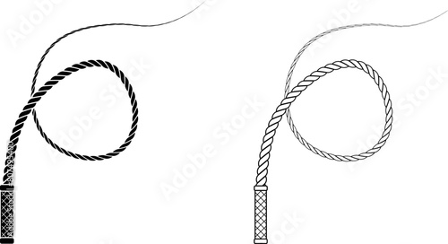 outline silhouette whip icon set