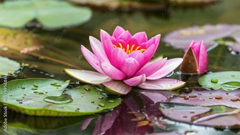pink water lily