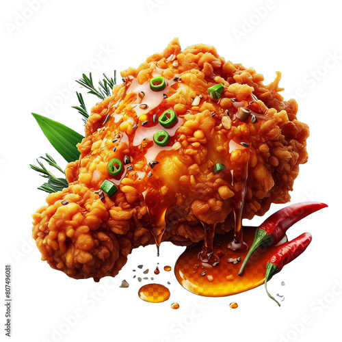 Tasty fried chicken png isolated on transparent background