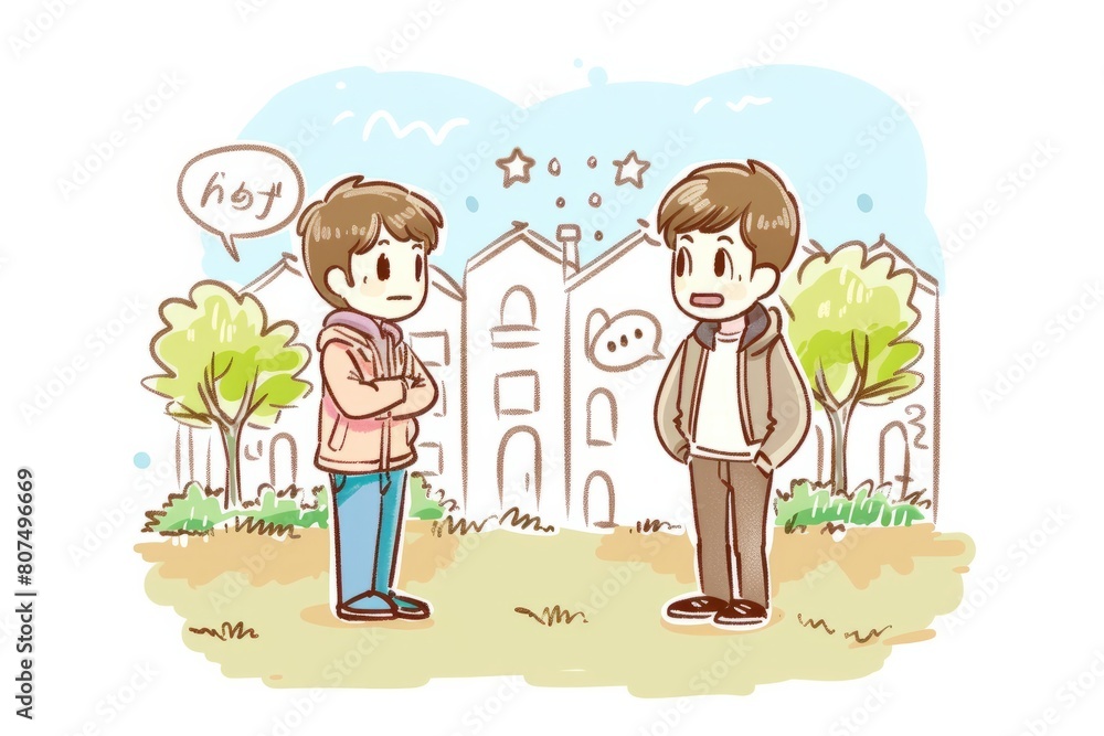 Cartoon cute doodles of a character accidentally swapping places with their past self, leading to comedic misunderstandings and heartwarming, Generative AI Cartoon cute doodles of a character accidentally swapping places with their past self, leading to comedic misunderstandings and heartwarming, Generative AI