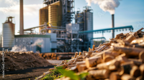 Biomass energy utilizes organic materials such as wood photo