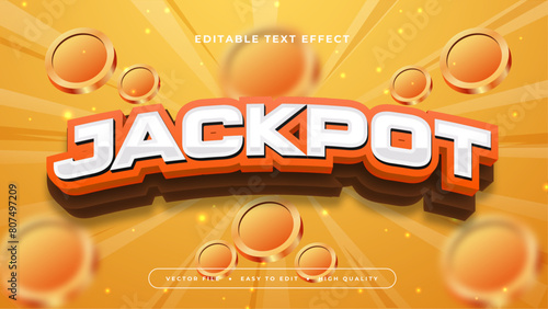 Orange white and brown jackpot 3d editable text effect - font style