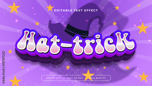 Orange purple violet and white hat trick 3d editable text effect - font style