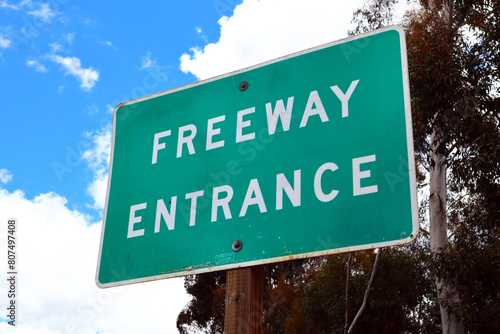 Los Angeles, California: Freeway Entrance sign