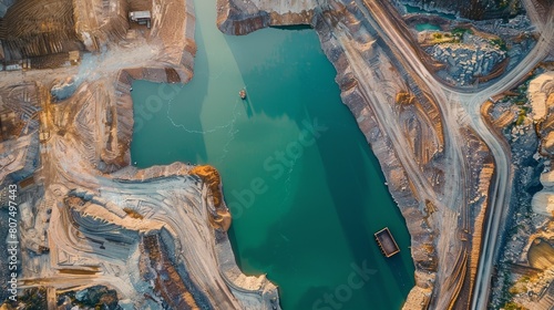 Reclaimed Beauty: Aerial Photography of Tailings Ponds in Mining Operations photo