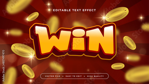 Red orange and gold win 3d editable text effect - font style