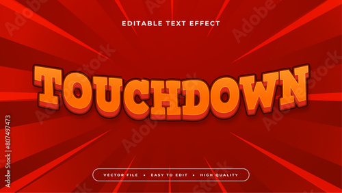 Red and orange touchdown 3d editable text effect - font style