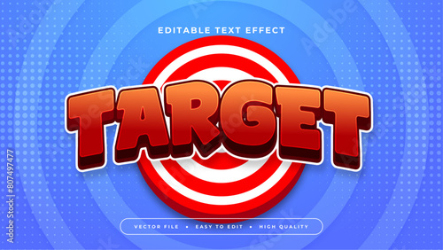 Blue white and red target 3d editable text effect - font style