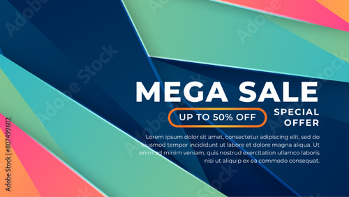 Colorful vector abstract simple gradient sale background with geometric shapes. For business banner, formal backdrop, prestigious voucher, luxe invite, wallpaper and background