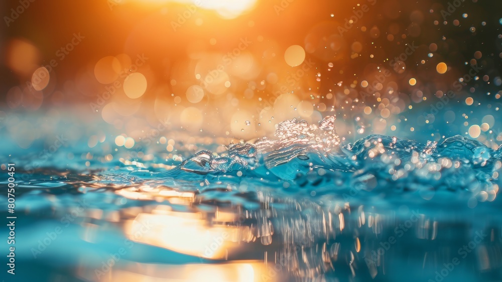 bright side view of a pool water surface with a splash in the water. Beautiful abstract background concept banner. bright side view of a pool water surface with a splash in the water. Beautiful abstract background concept banner.