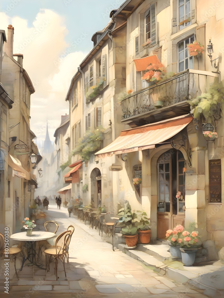 Obraz premium French Landscape Vintage Painting Illustration Art