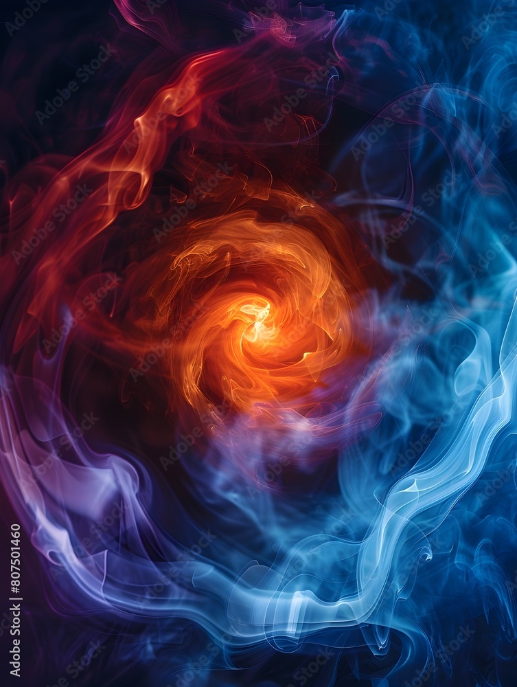 Swirling Vortex of Glowing Ember A Radiant Dance of Fire and Smoke