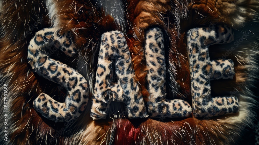 Obraz premium Leopard Fur Sale concept art poster.