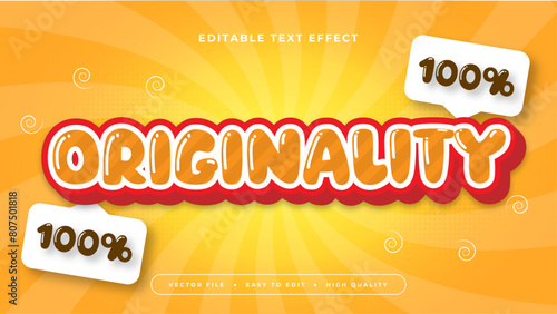 Orange white and red originality 3d editable text effect - font style