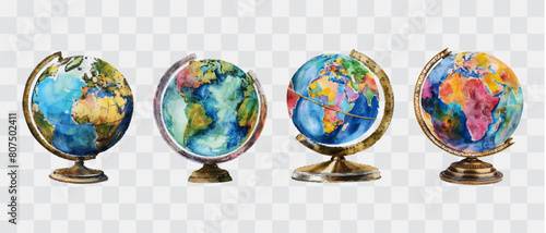 earth globe watercolor isolated graphic transparent