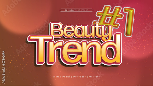 Orange red and yellow beauty trend 3d editable text effect - font style
