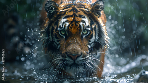 tiger in water,
 Tiger Wallpaper Image Background photo