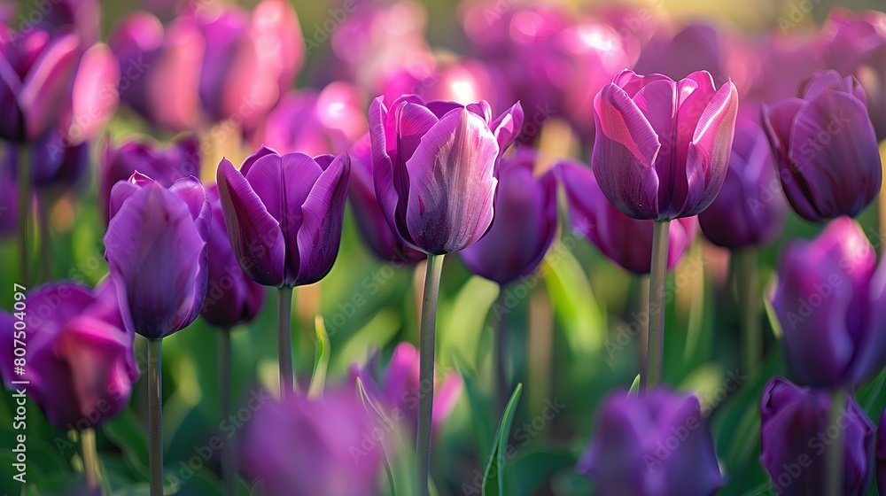 Capturing the Essence of Spring in a Close-Up of Vibrant Purple Tulips Capturing the Essence of Spring in a Close-Up of Vibrant Purple Tulips
