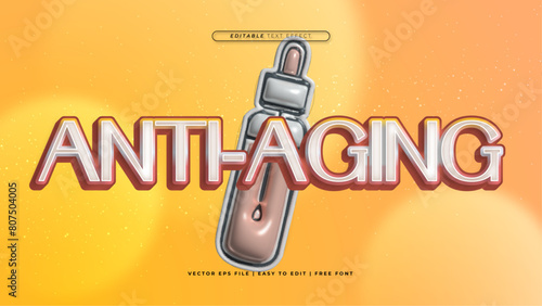 Orange white and red antiaging 3d editable text effect - font style