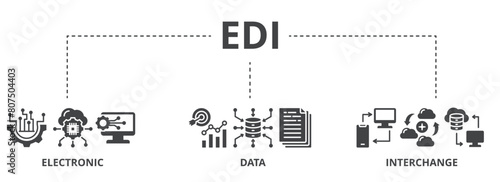 EDI concept icon illustration contain electronic, data and interchange.