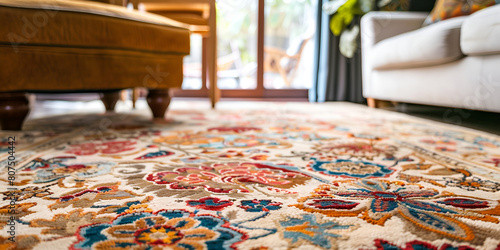  close up of rug floral pattern at cozy living room interior modern design Olimpia Collection Multi Modern Floral Soft Area Rug Carpet Designing with Attractive 