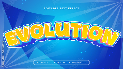 Yellow white and blue evolution 3d editable text effect - font style